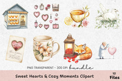Sweet Hearts & Cozy Moments Clipart Bundle - CraftNest - Digital Crafting and Art
