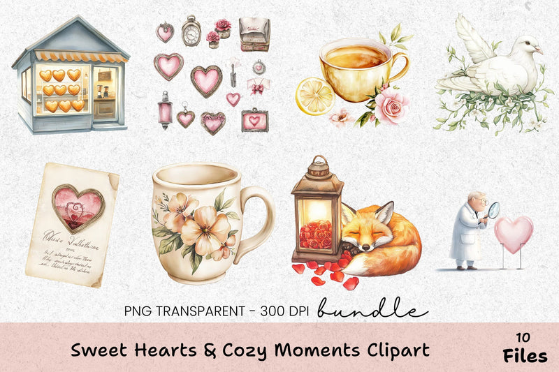 Sweet Hearts & Cozy Moments Clipart Bundle - CraftNest - Digital Crafting and Art