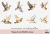 Flying Duck Wildlife Scene Clipart Bundle