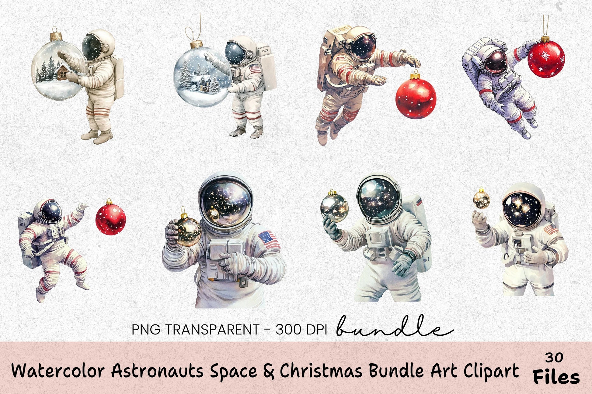 Astronauts & Christmas Art Clipart Bundle - CraftNest - Digital Crafting and Art