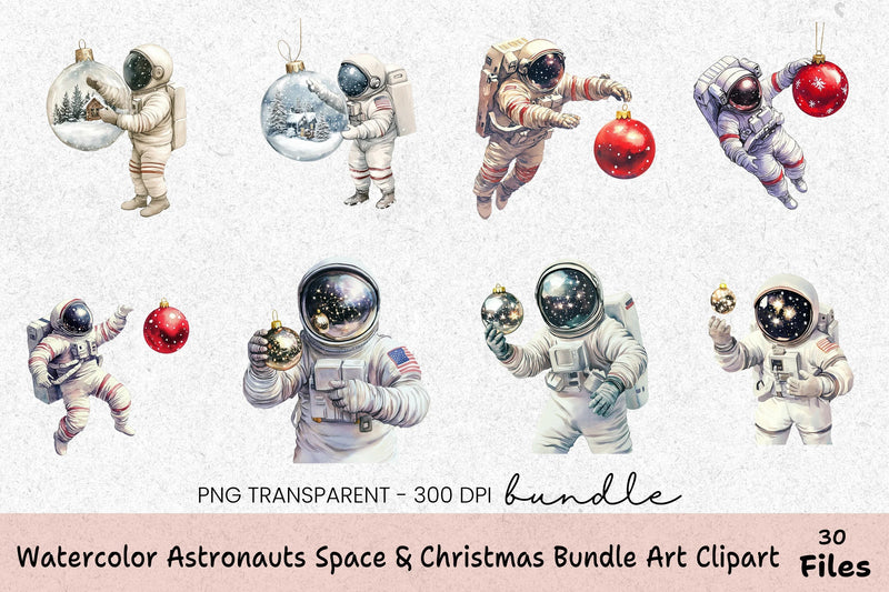 Astronauts & Christmas Art Clipart Bundle - CraftNest - Digital Crafting and Art