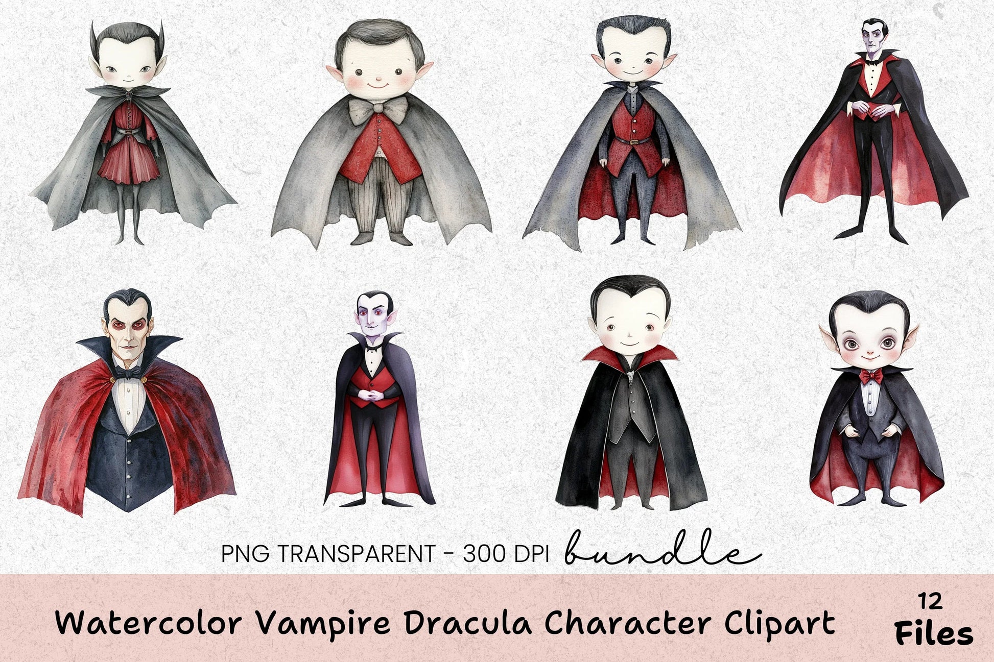 Vampire Dracula Character Clipart Bundle - CraftNest - Digital Crafting and Art
