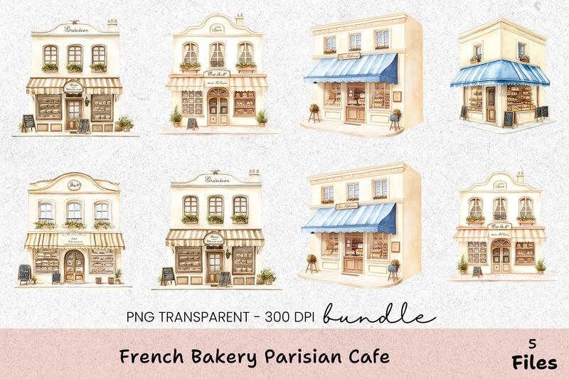 French Bakery Parisian Cafe Clipart Bundle - CraftNest - Digital Crafting and Art