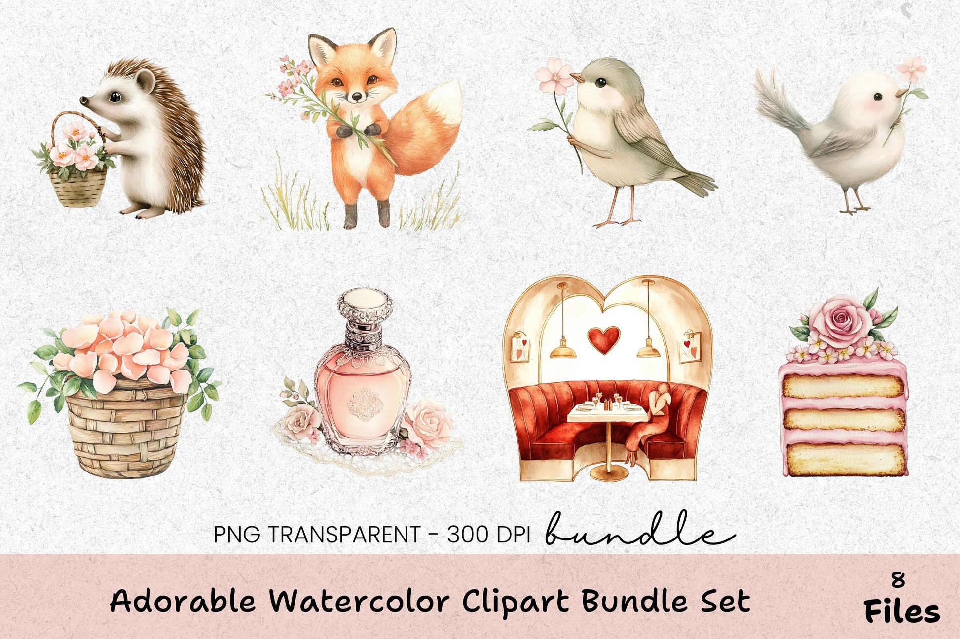 Cozy Love & Cute Animals Clipart Bundle - CraftNest - Digital Crafting and Art