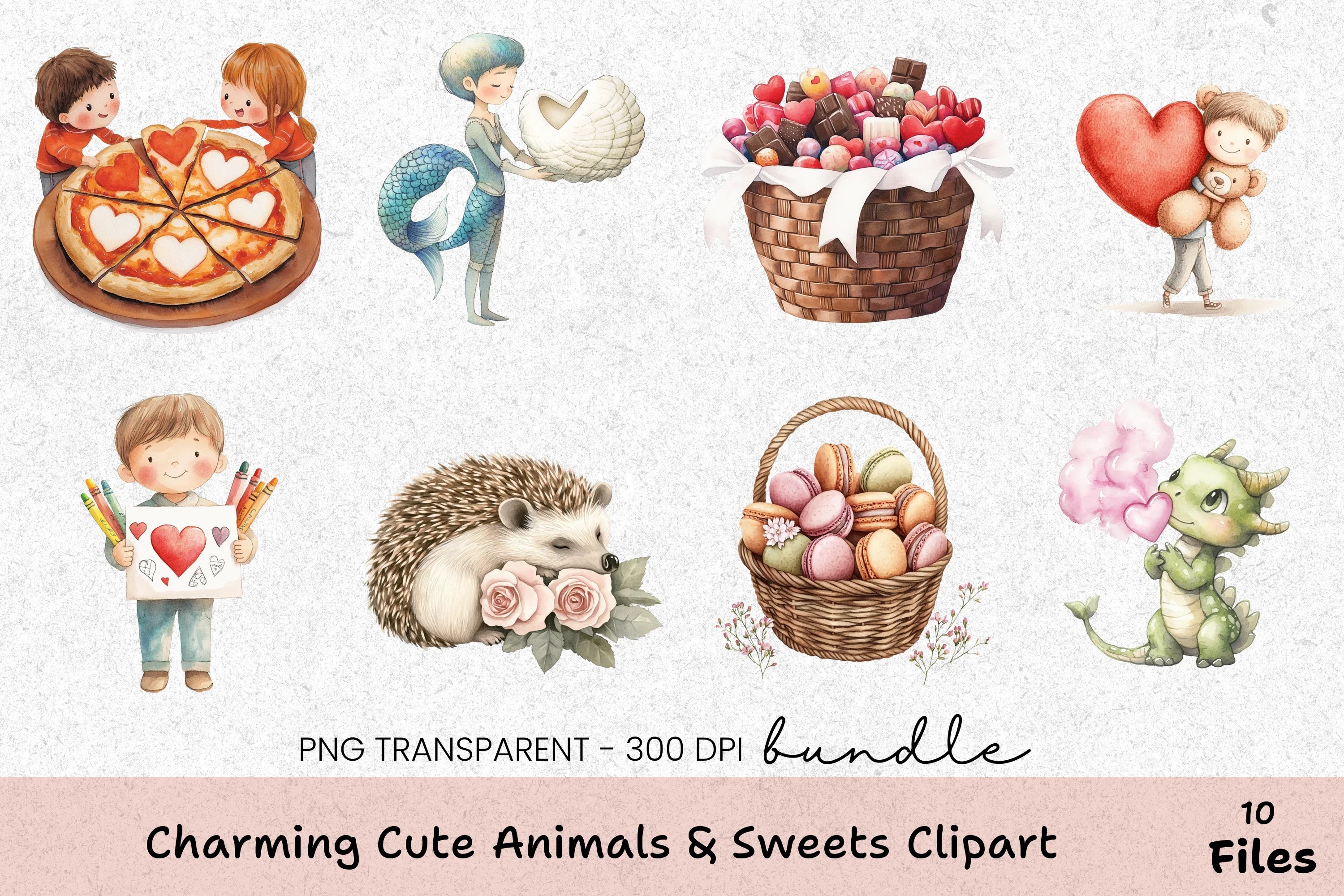 Charming Cute Animals & Sweets Clipart Bundle - CraftNest - Digital Crafting and Art