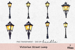 Victorian Street Lamp Clipart Bundle - CraftNest - Digital Crafting and Art