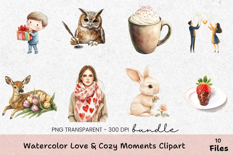 Love & Cozy Moments Clipart Bundle - CraftNest - Digital Crafting and Art