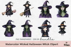 Wicked Halloween Witch Clipart Bundle - CraftNest - Digital Crafting and Art