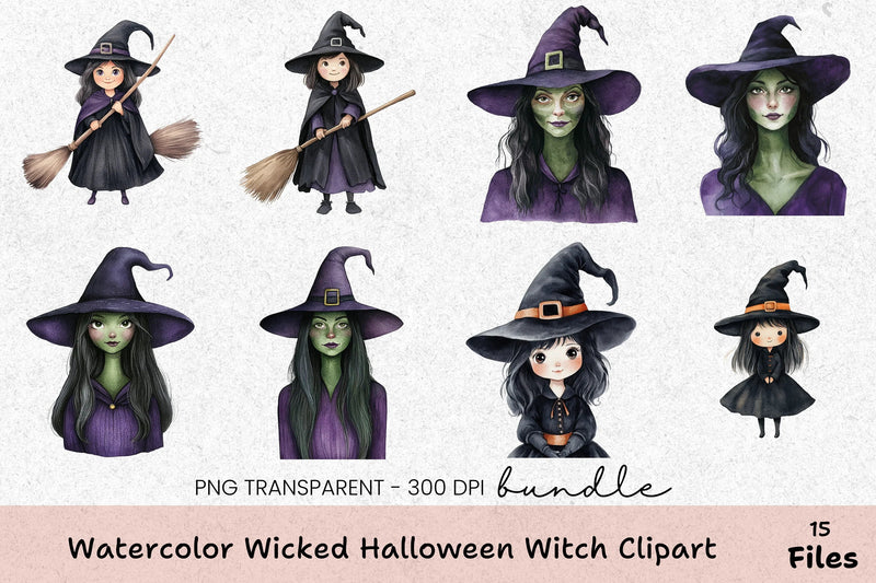 Wicked Halloween Witch Clipart Bundle - CraftNest - Digital Crafting and Art