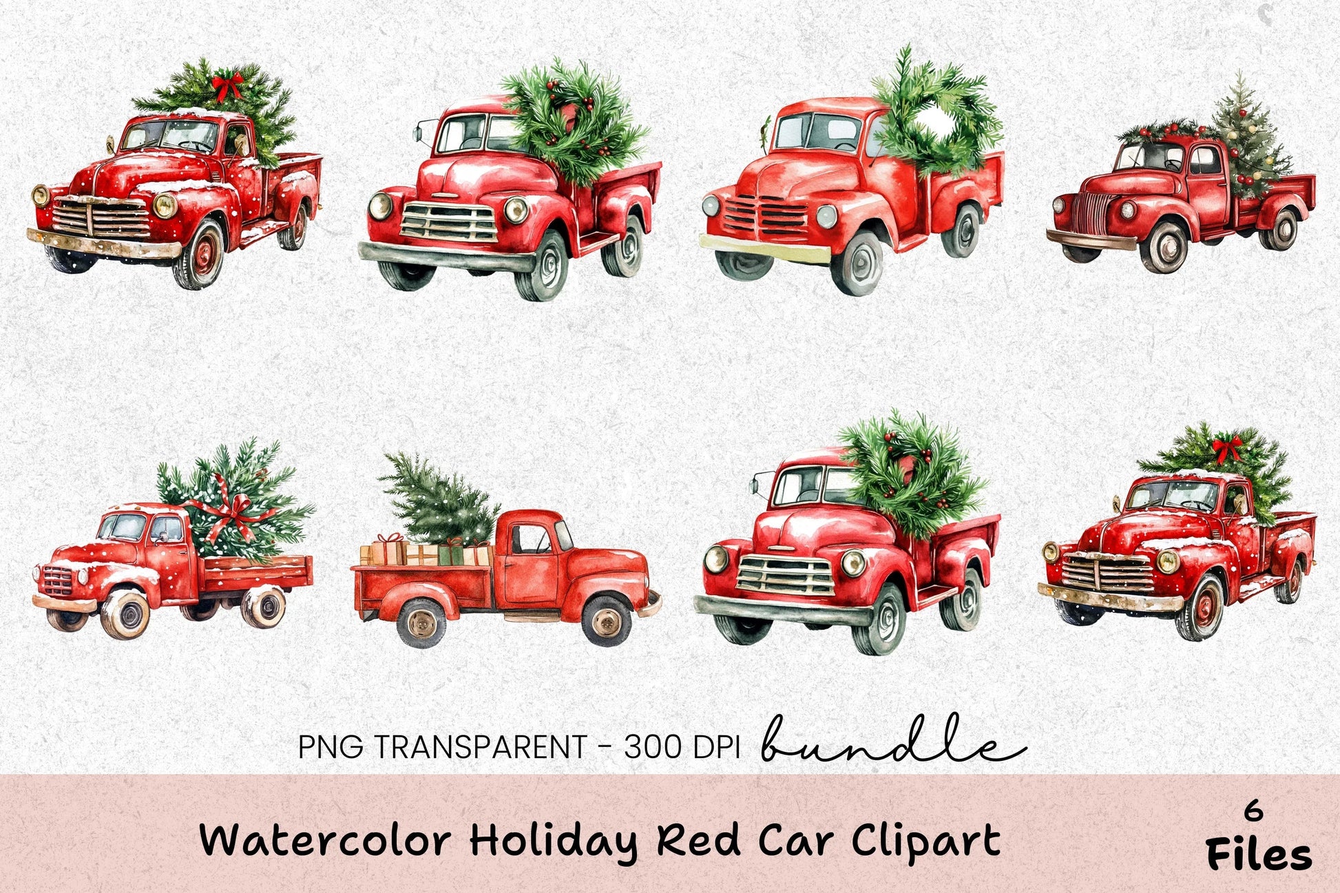 Holiday Red Car Clipart Bundle - CraftNest - Digital Crafting and Art