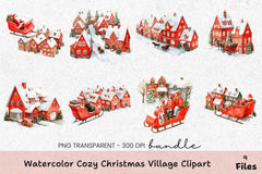 Cozy Christmas Village Clipart Bundle - CraftNest - Digital Crafting and Art
