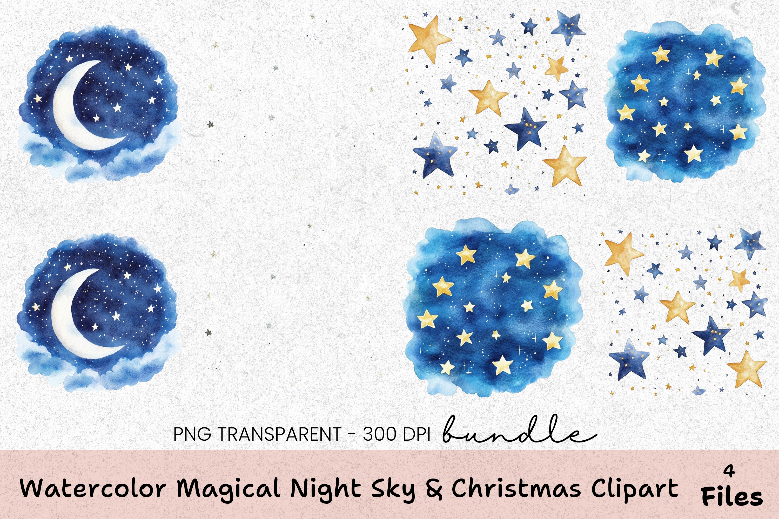 Magical Night Sky & Christmas Clipart Bundle