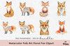 Folk Art Floral Fox Clipart Bundle
