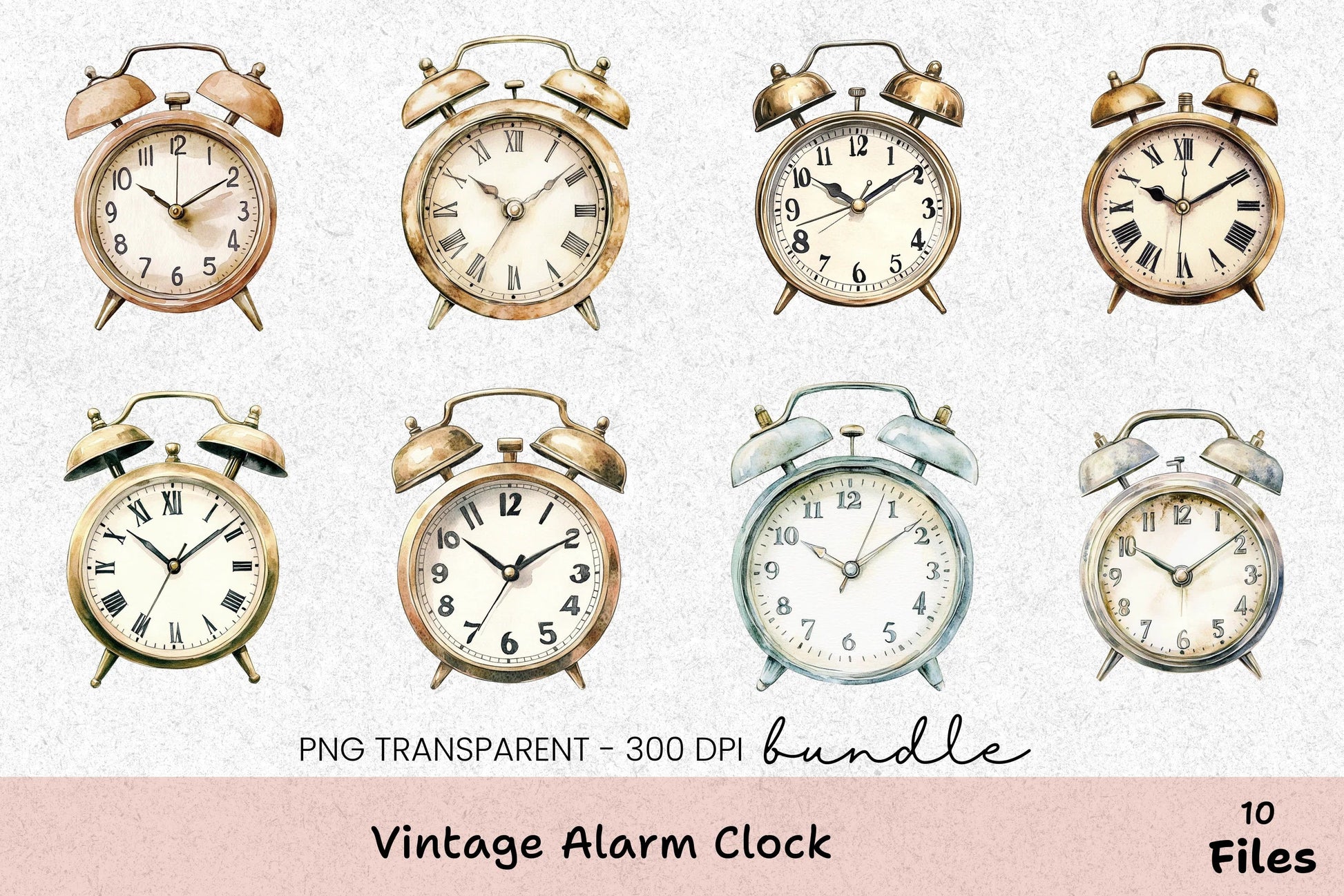 Vintage Alarm Clock Clipart Bundle - CraftNest - Digital Crafting and Art