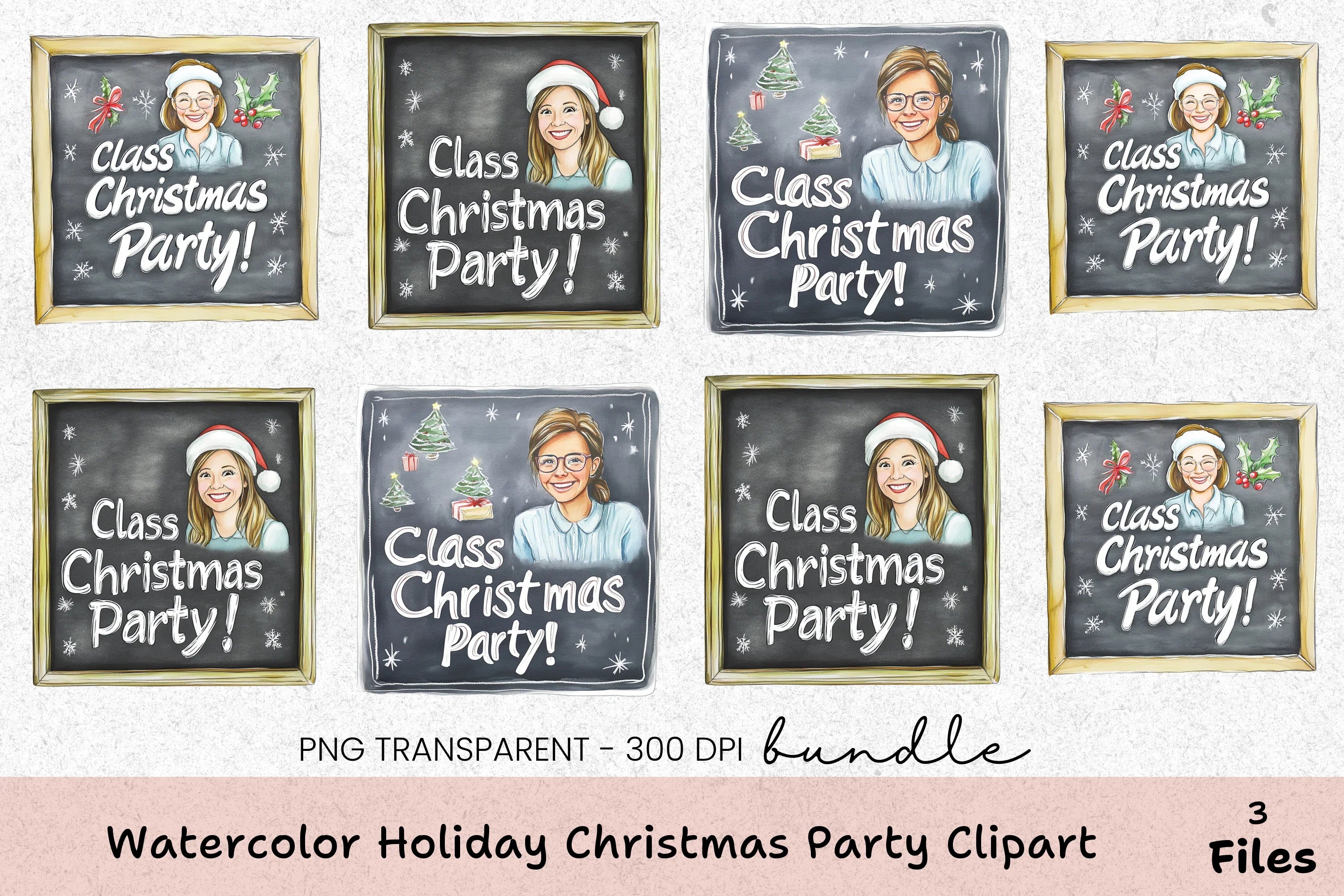 Holiday Christmas Party Clipart Bundle - CraftNest - Digital Crafting and Art