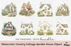 Country Cottage Garden House Clipart Bundle