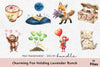 Charming Fox with Lavender Clipart Bundle