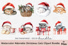 Adorable Christmas Cats Clipart Bundle