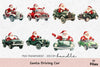 Santa Driving Car Clipart Bundle