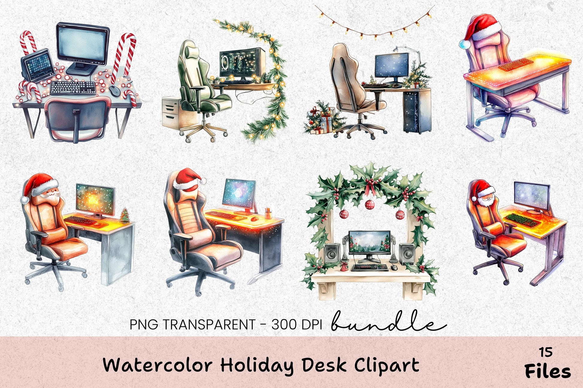 Holiday Desk Clipart Bundle - CraftNest - Digital Crafting and Art