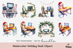 Holiday Desk Clipart Bundle - CraftNest - Digital Crafting and Art
