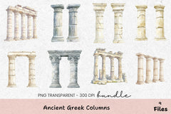 Ancient Greek Columns Clipart Bundle - CraftNest - Digital Crafting and Art