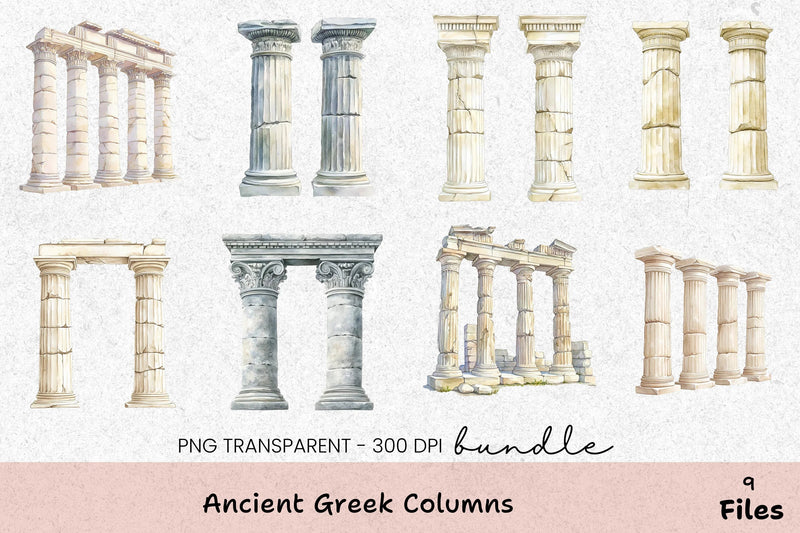 Ancient Greek Columns Clipart Bundle - CraftNest - Digital Crafting and Art