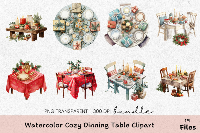Cozy Dining Table Clipart Bundle - CraftNest - Digital Crafting and Art
