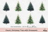 Classic Christmas Tree with Ornaments Clipart Bundle
