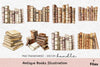 Antique Books Illustration Clipart Bundle