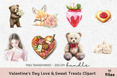 Valentine's Day Love & Sweet Treats Clipart Bundle - CraftNest - Digital Crafting and Art