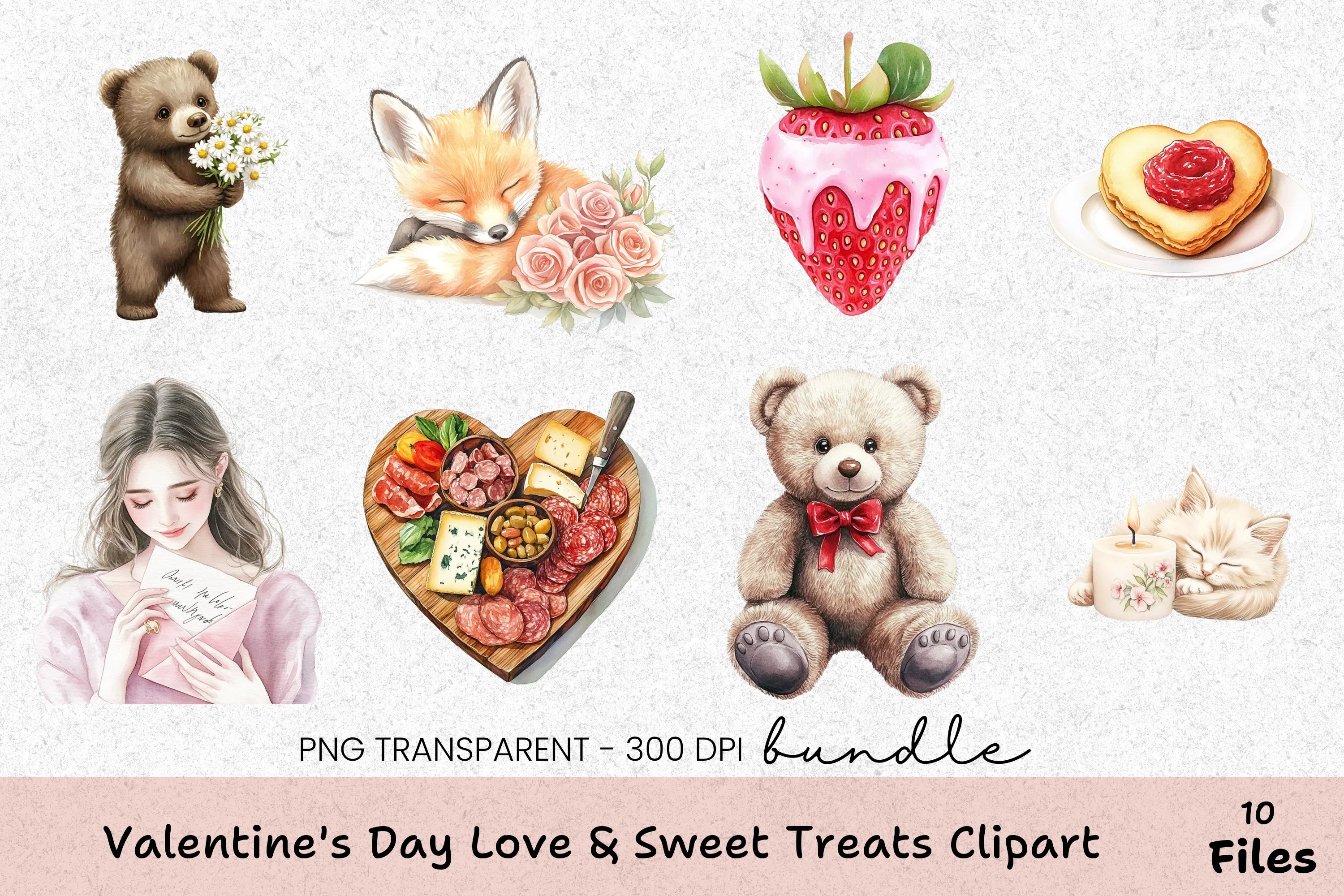 Valentine's Day Love & Sweet Treats Clipart Bundle - CraftNest - Digital Crafting and Art