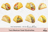 Taco Mexican Food Illustration Clipart Bundle