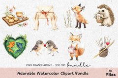 Cozy Love & Cute Animals Clipart Bundle - CraftNest - Digital Crafting and Art