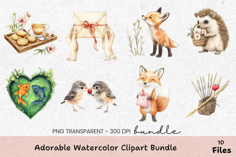 Cozy Love & Cute Animals Clipart Bundle - CraftNest - Digital Crafting and Art