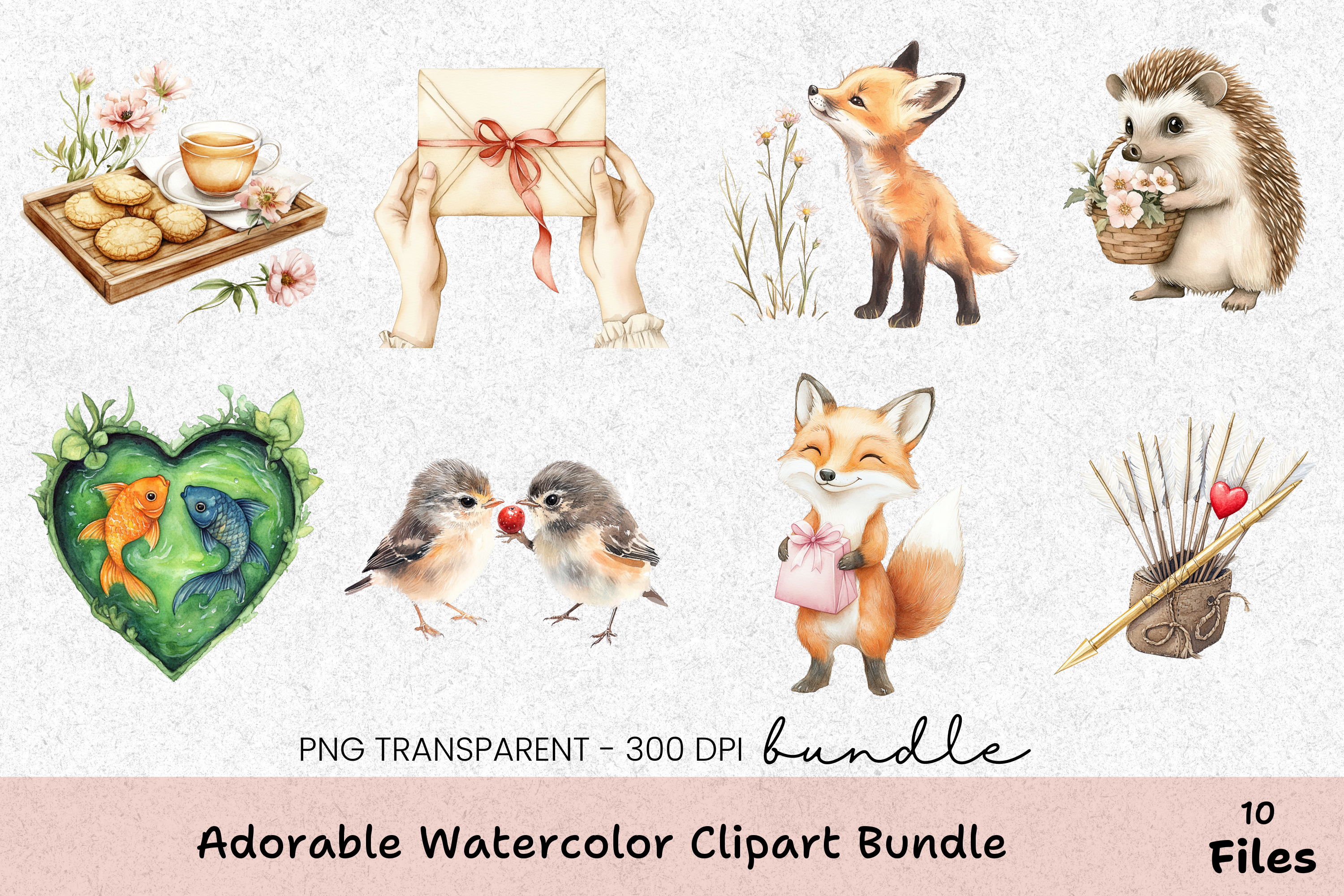 Cozy Love & Cute Animals Clipart Bundle