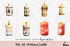 Folk Art Christmas Candle Clipart Bundle