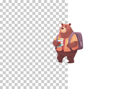 Bear Going to School Clipart Bundle - CraftNest - Digital Crafting and Art