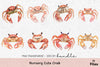 Nursery Cute Crab Clipart Bundle