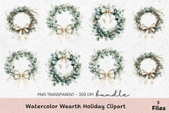 Wreath Holiday Clipart Bundle - CraftNest - Digital Crafting and Art