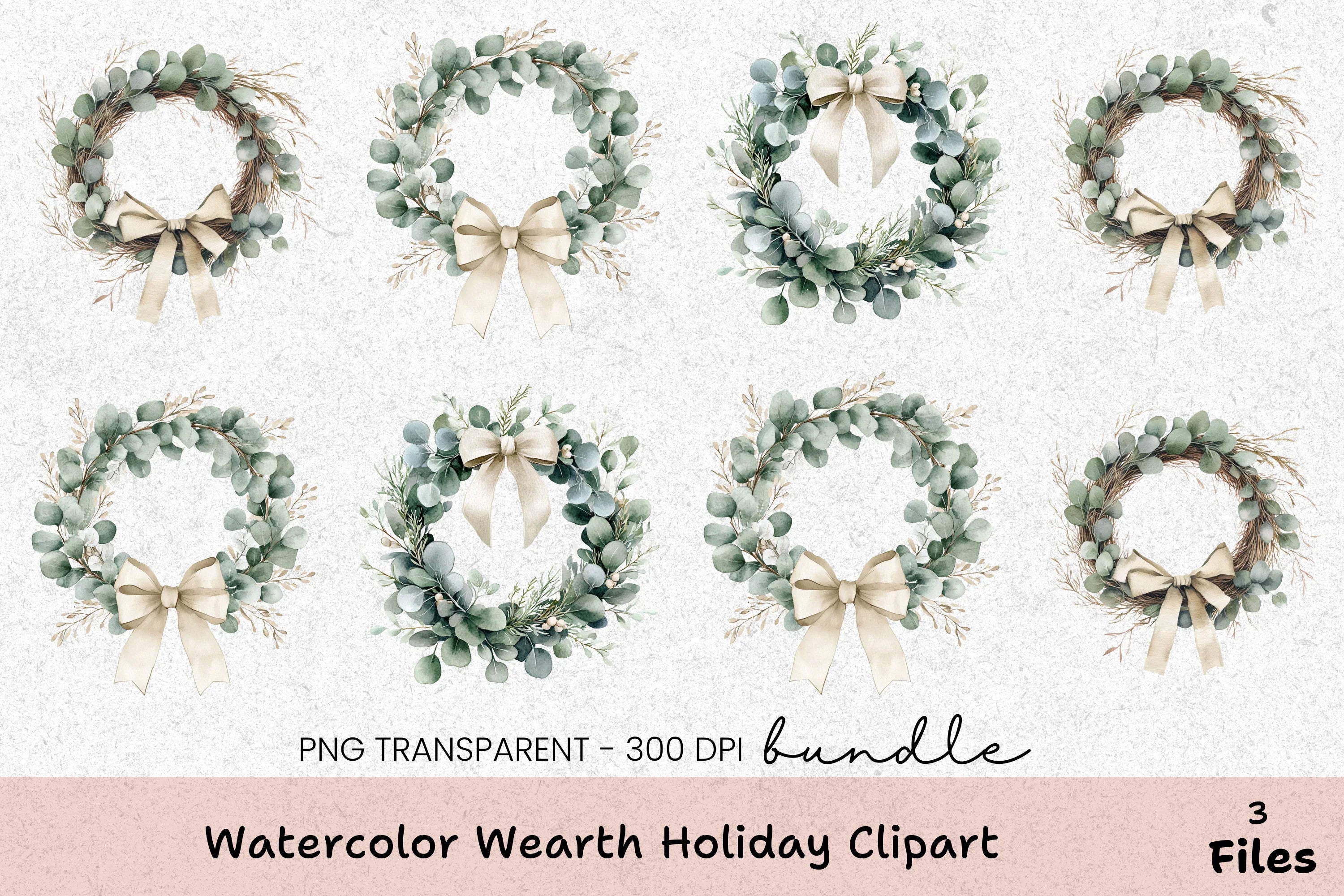 Wreath Holiday Clipart Bundle - CraftNest - Digital Crafting and Art