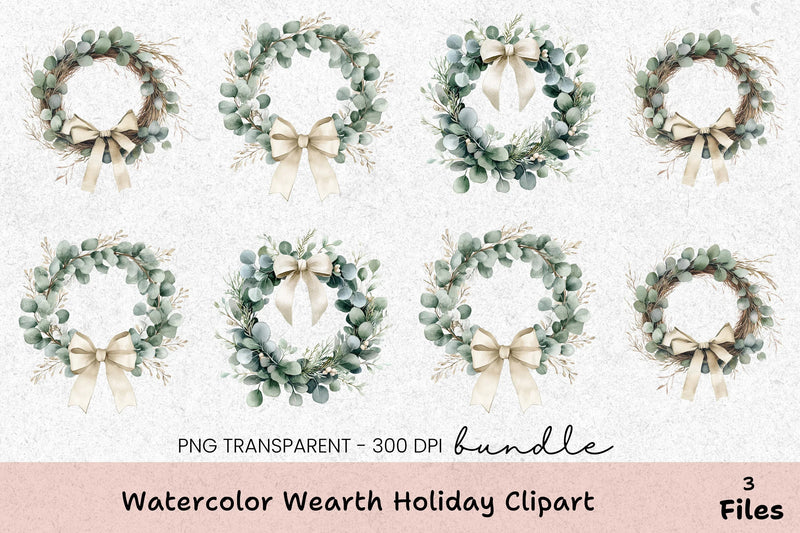 Wreath Holiday Clipart Bundle - CraftNest - Digital Crafting and Art
