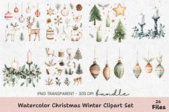 Christmas Winter Clipart Bundle - CraftNest - Digital Crafting and Art