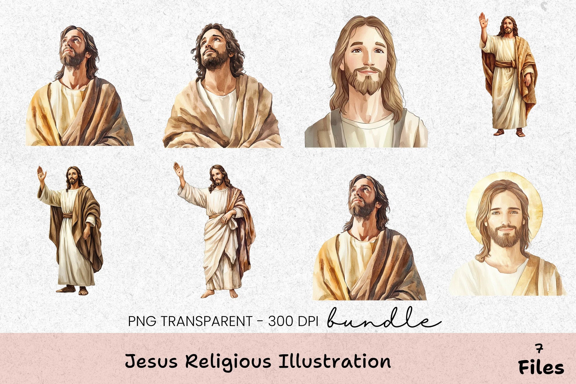 Jesus Religious Illustration Clipart Bundle - CraftNest - Digital Crafting and Art