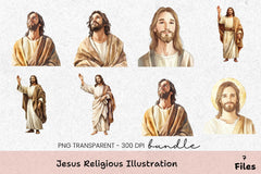 Jesus Religious Illustration Clipart Bundle - CraftNest - Digital Crafting and Art