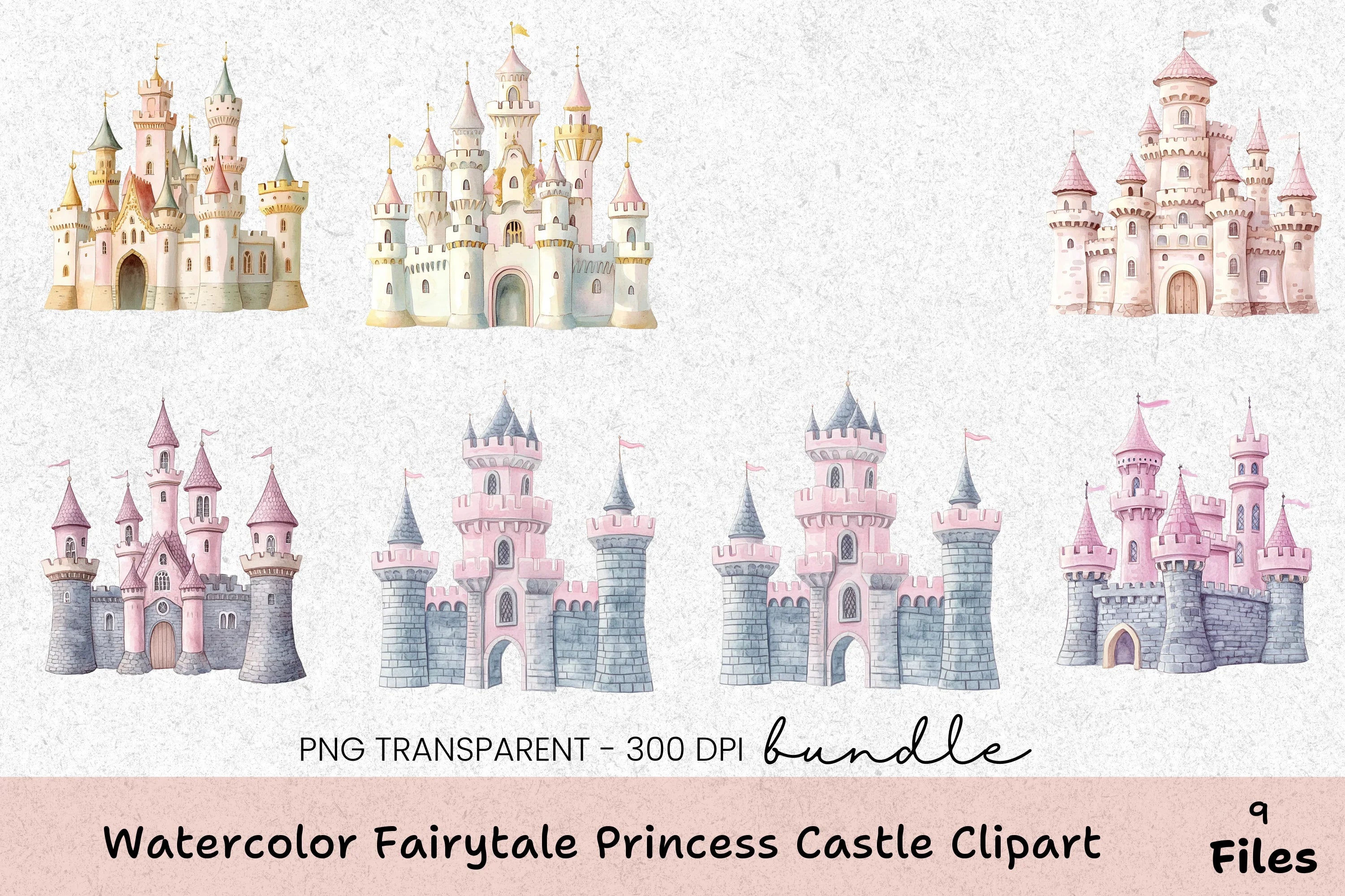 Fairytale Princess Castle Clipart Bundle - CraftNest - Digital Crafting and Art
