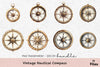 Vintage Nautical Compass Clipart Bundle