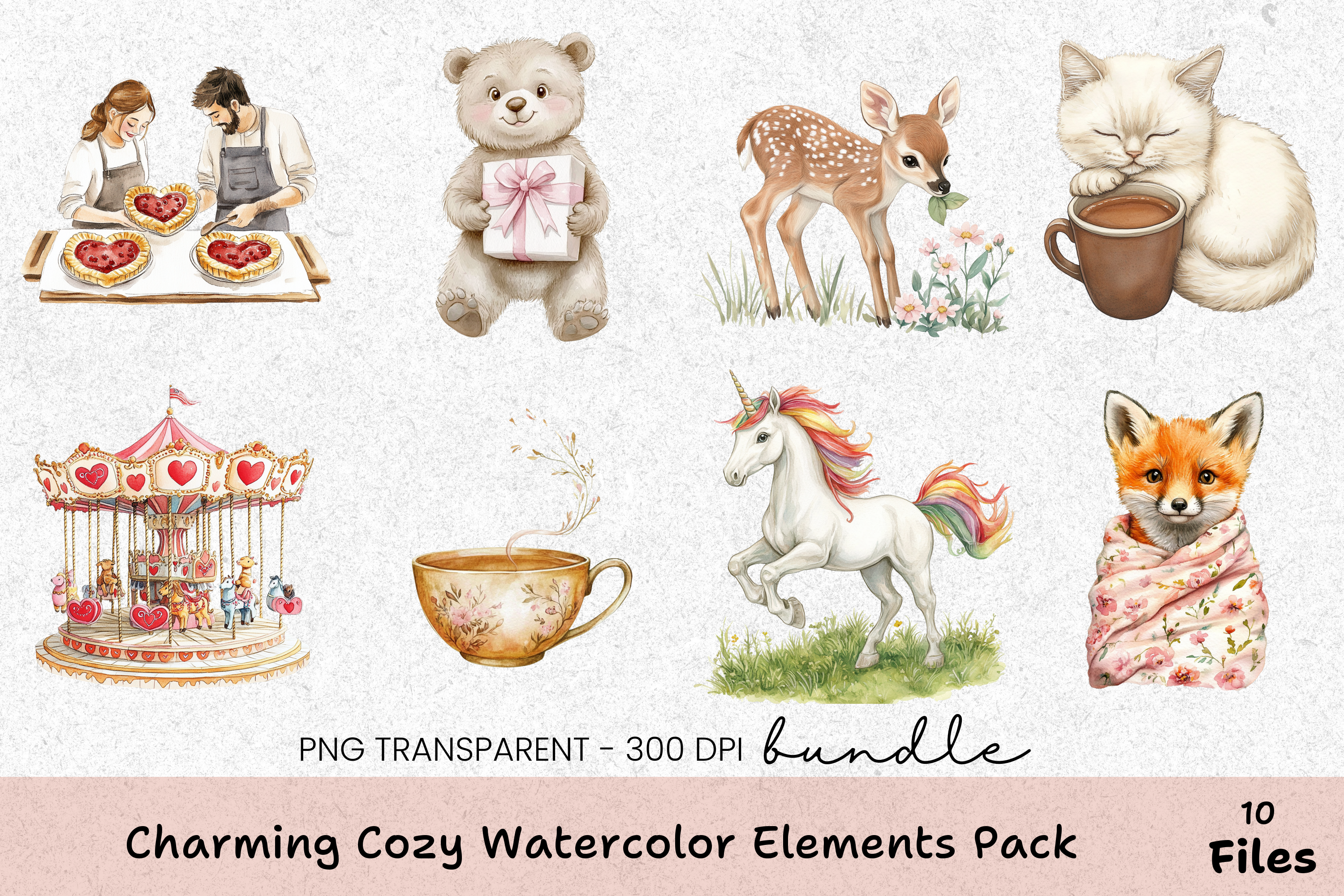 Charming Cozy Elements Clipart Bundle