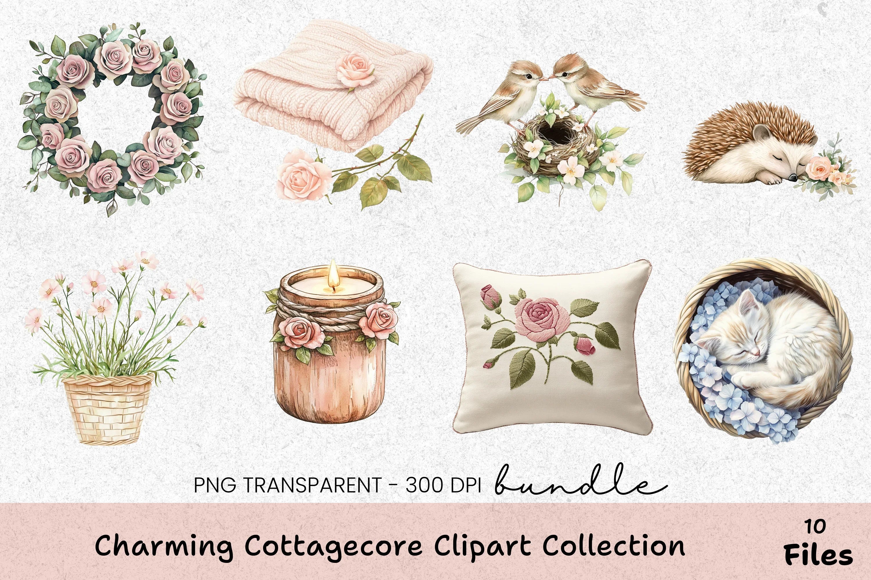 Charming Cottagecore Clipart Collection Bundle - CraftNest - Digital Crafting and Art