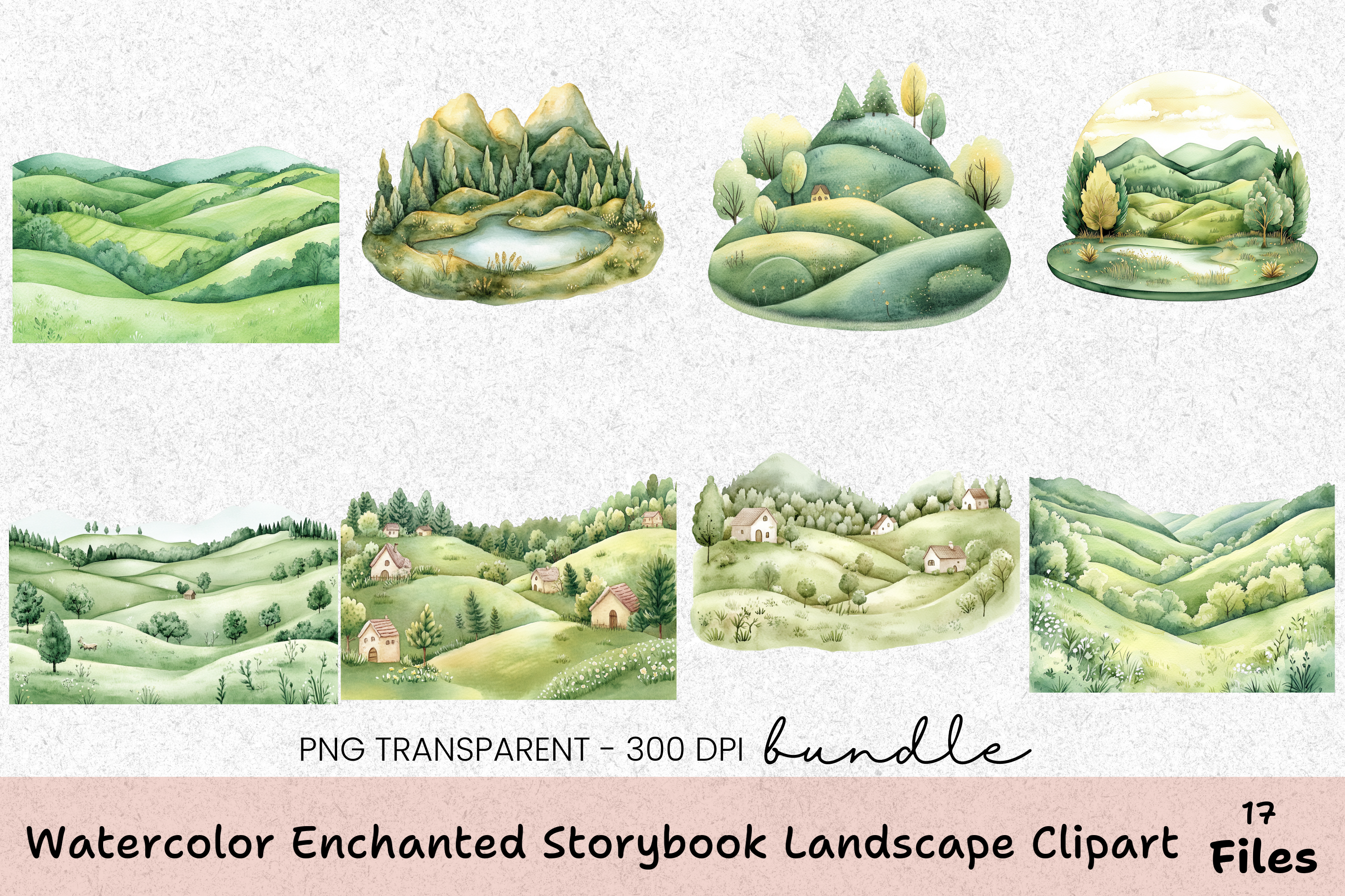 Enchanted Storybook Landscape Clipart Bundle